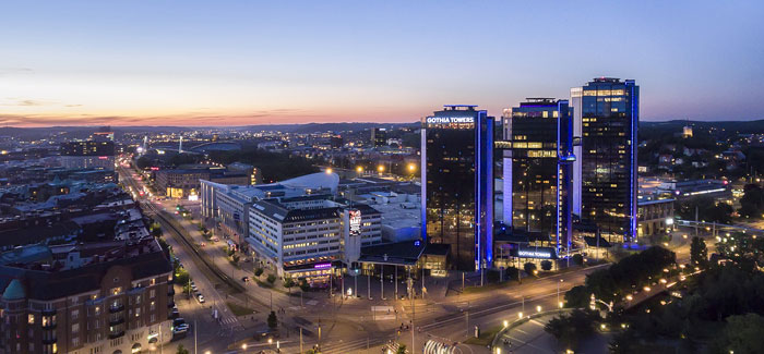 Utsikt över Svenska Mässan & Gothia Towers